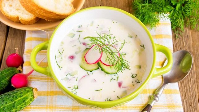 nola prestatu okroshka Dukan dietan